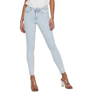 Only Blush Life Mid Waist Skinny Raw Ankle Jeans Blauw L / 34 Vrouw