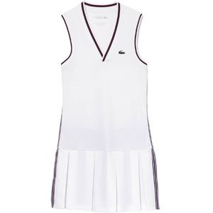 Lacoste Ef1031 Short Sleeve Dress Wit 34 Vrouw