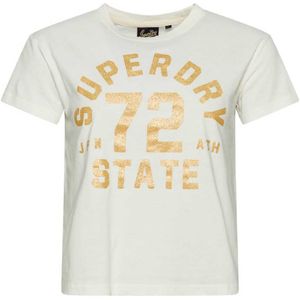 Superdry College Scripted Graphic Short Sleeve T-shirt Wit M Vrouw