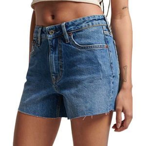 Superdry Vintage Mid Rise Shorts Blauw 28 Vrouw