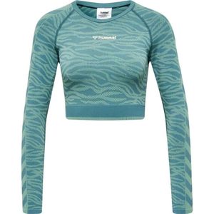 hummel - hmlMT SAGA SEAMLESS CROP T-SHIRT LS - T-shirt - Zwart - Naadloze Stof