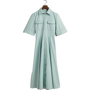 Gant Faux Short Sleeve Long Dress Groen 34 Vrouw