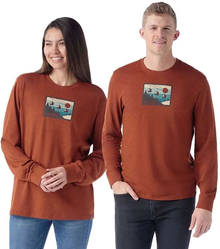 Smartwool Gondola Ride Graphic - T-shirt - Lange Mouwen - UV-bescherming UPF 40+