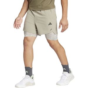 adidas - Performance Power Workout - Korte Broek - Groen - 2-in-1