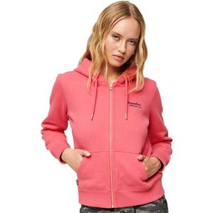 Superdry Essential Logo Full Zip Sweatshirt Roze M Vrouw
