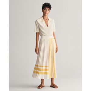 Gant Striped Pleated Skirt Beige 38 Vrouw