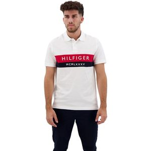Tommy Hilfiger Chest Embro Logo Regular Short Sleeve Polo Wit S Man