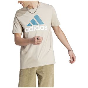 Adidas Essentials Single Big Logo Short Sleeve T-shirt Beige S / Regular Man