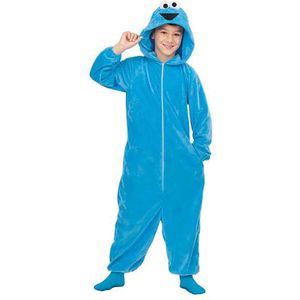 Viving Costumes Cookie Monster Pajamas Junior Custom Blauw 7-9 Years