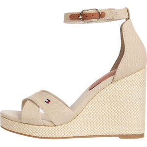 TOMMY HILFIGER - Sandalen met Sleehak - Beige - Katoen