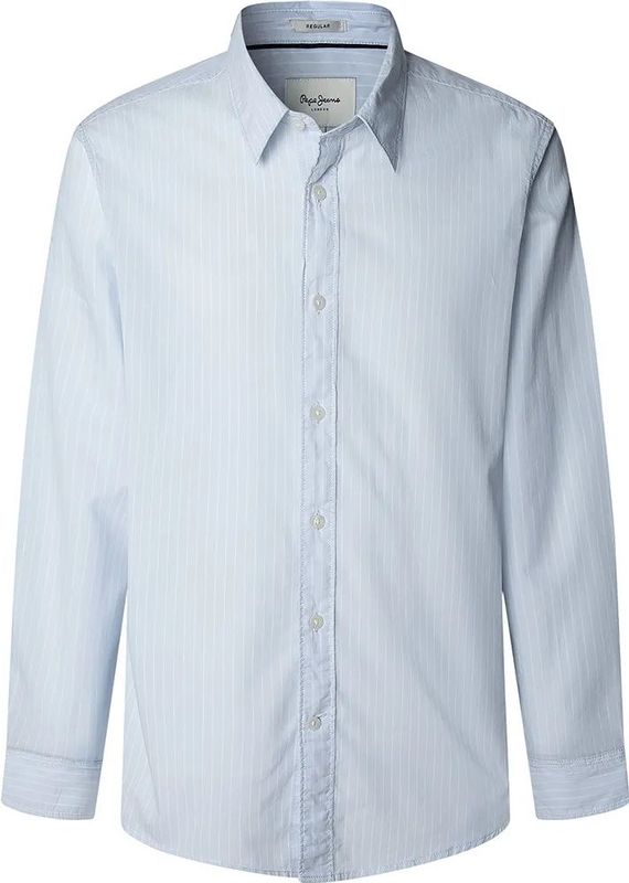 Pepe Jeans - PM3090836 - Blauw Shirt - Casual - Lange Mouwen - Katoen