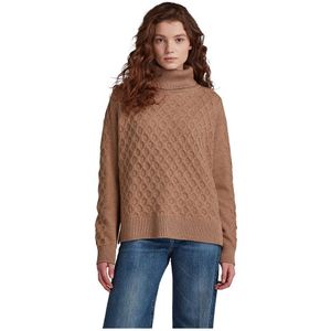 G-star Cable Turtle Neck Sweater Bruin M Vrouw