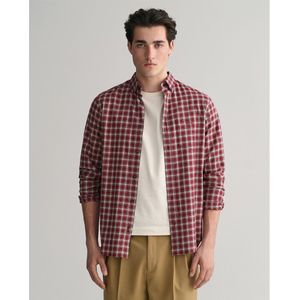 Gant Micro Tartan Long Sleeve Shirt Rood S Man