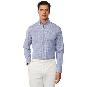 Hackett London - Overhemd - Blauw/Wit - Slim Fit - Lange Mouw