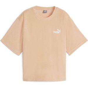 Puma Ess Elevated Cropped Short Sleeve T-shirt Beige L Vrouw