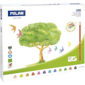 Milan Box 288 Triangular Pencils In 12 Colours Veelkleurig