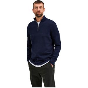 Selected Maine Half Zip Sweater Blauw 2XL Man