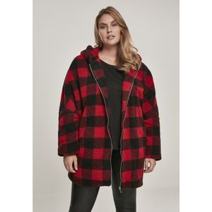 Urban Classics Hooded Check Gt Parka Rood 4XL Vrouw