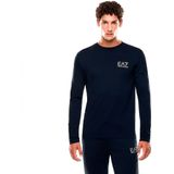 EA7voor mannen. 7M000668_AF13739 Lang T-shirt Goud marine (XL), Casual, Viscose, Lange mouwen, Marineblauw