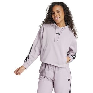 Adidas Future Icons 3 Stripes Hoodie Paars S Vrouw