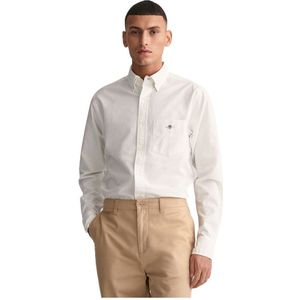 Gant Oxford Regular Fit Long Sleeve Shirt Wit 3XL Man