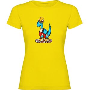 Kruskis Dino Snow Short Sleeve T-shirt Geel M Vrouw