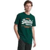 Superdry - M1011747A - T-shirt - Groen - Katoen - Korte Mouwen