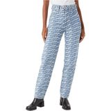 Wrangler 112343598 Mom Straight Fit Spijkerbroek Blauw Vrouw