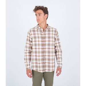 Hurley Portland Organic Short Sleeve Shirt Beige M Man