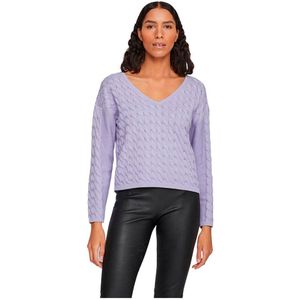 Vila Chao V Neck Sweater Paars S Vrouw