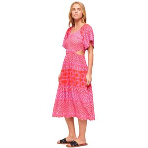 Superdry Printed Cut Out Sleveless Long Dress Roze XL Vrouw