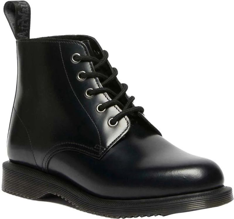 Dr. Martens Emmeline Veterlaarzen - Zwart - Leren - Gegroefde Zool