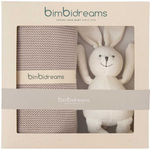 Bimbidreams Cr2 Gift Box Nº2 Tricot Blanket+tricot Teddy Bear Beige