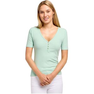 Lee Henley Short Sleeve V Neck T-shirt Groen XL Vrouw