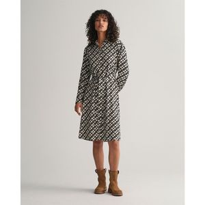 Gant Pattern Long Sleeve Midi Dress Veelkleurig 44 Vrouw