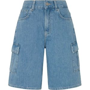 Pepe Jeans - PL801136 - Korte Relaxte Werker - Blauw - Casual - Katoen - Duurzaam