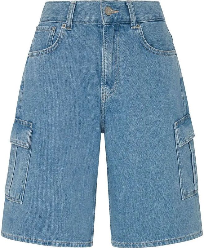 Pepe Jeans - PL801136 - Korte Relaxte Werker - Blauw - Casual - Katoen - Duurzaam