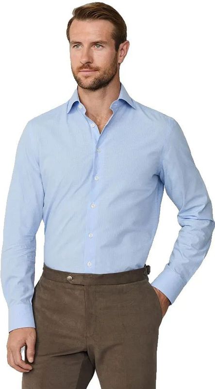 Hackett London - HM3010496 - Formeel Overhemd - Blauw - Katoen - Lange Mouwen