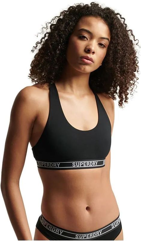 Superdry - Multi Logo Crop Lette - Sportbeha - Biologisch Katoen