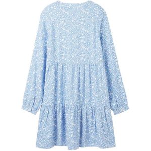 Tom Tailor - Allover Printed Cutline - Midi-jurk - Viscose - Met Splitten en Geplooide Naden