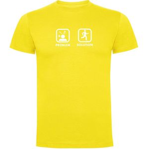 Kruskis Problem Solution Run Short Sleeve T-shirt Geel 2XL Man