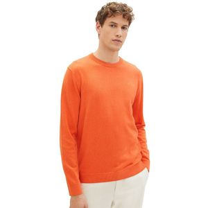 Tom Tailor 1039810 Basic Knit Crew Neck Sweater Oranje 2XL Man