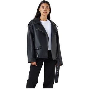 Noisy May Paulina Leather Jacket Zwart M Vrouw