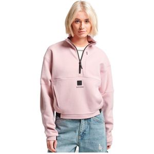Superdry Code Tech Half Zip Sweater Roze L Vrouw