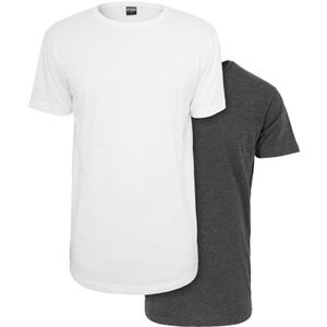 Urban Classics Pre-pack Shaped Long 2-pack T-shirt Wit XS Man