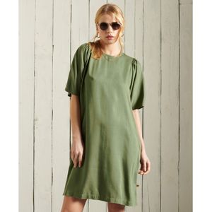 Superdry Tencel Short Dress Groen S Vrouw