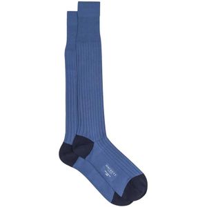 HACKETT - Lange Sokken - Rood - Katoen - Geribbeld Ontwerp