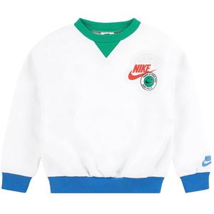 Nike Kids Colorblock Rib Crew Sweatshirt Wit 4-5 Years
