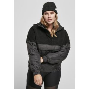 Urban Classics Sherpa Mix Pull Over-big Jacket Zwart 5XL Vrouw
