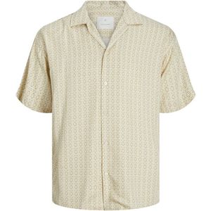 Jack & Jones Aaron Print Resort Short Sleeve Shirt Beige 2XL Man